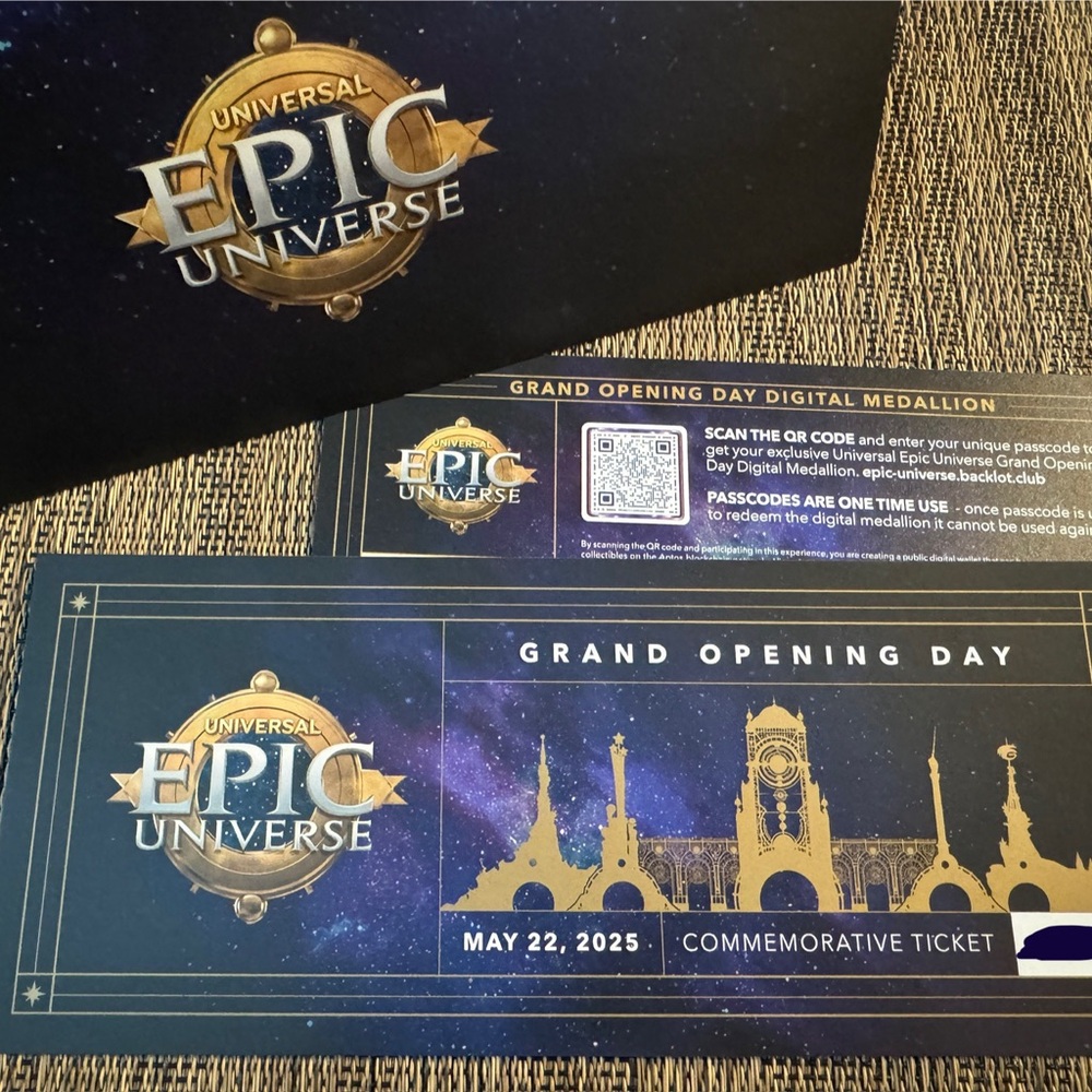 Universal Epic Universe Commemorative Ticket